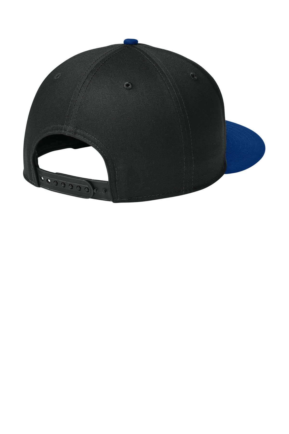 New Era Flat Bill Snapback Cap - Flag Black/ Royal - flat back