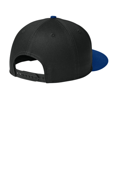 New Era Flat Bill Snapback Cap - Flag Black/ Royal - flat back