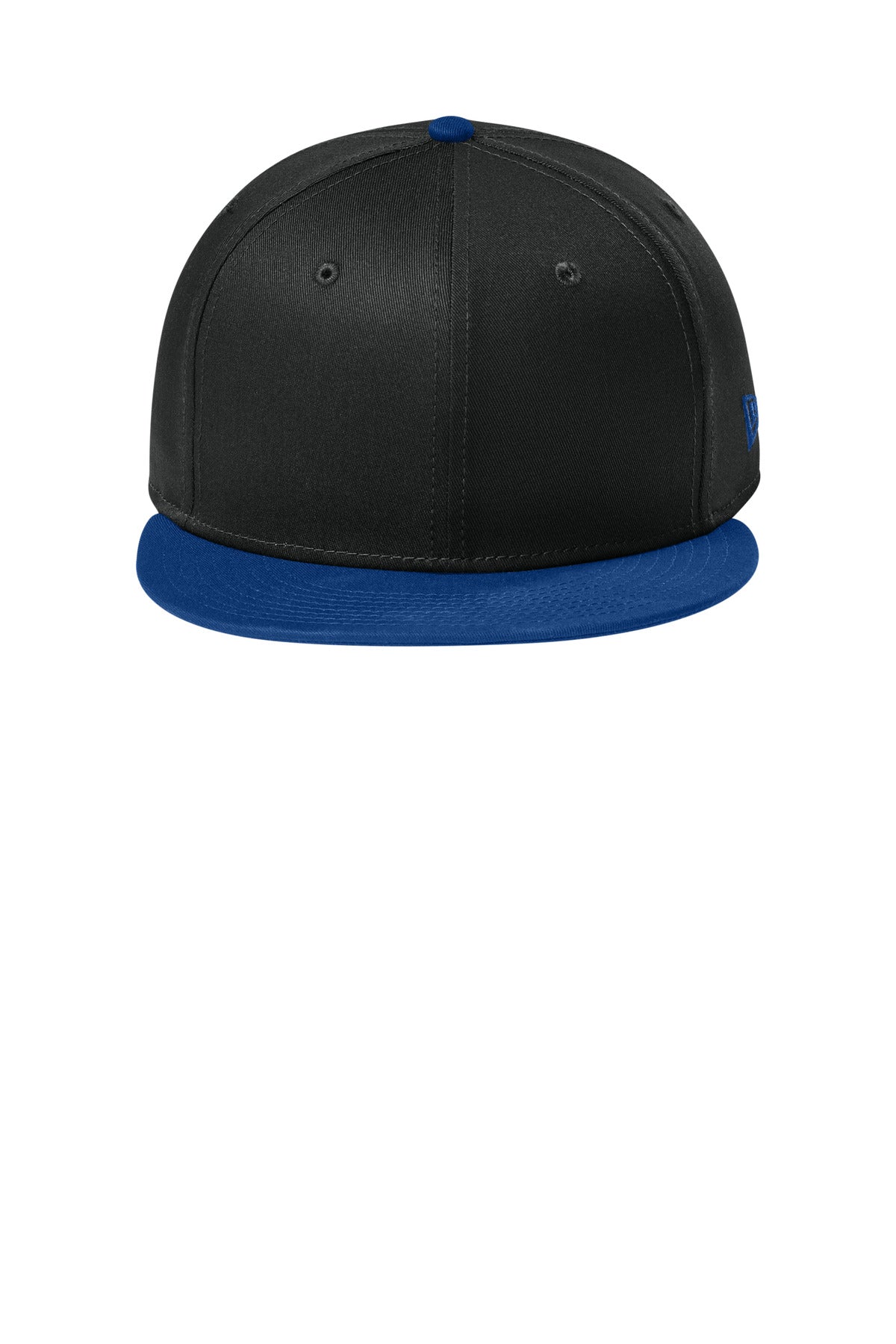 New Era Flat Bill Snapback Cap - Flag Black/ Royal - flat front