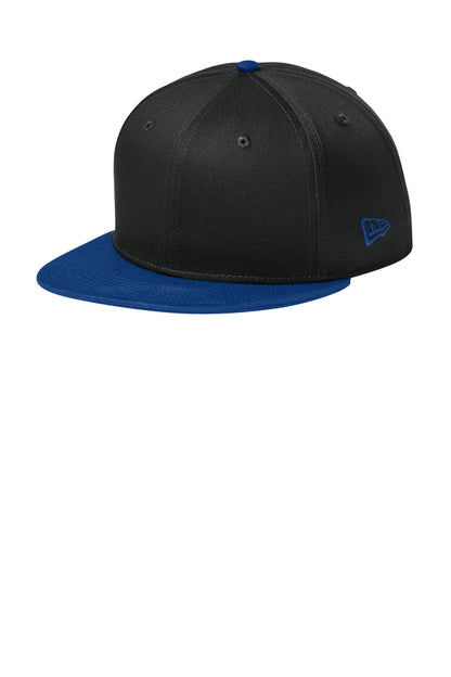 New Era Flat Bill Snapback Cap - Flag Black/ Royal - front