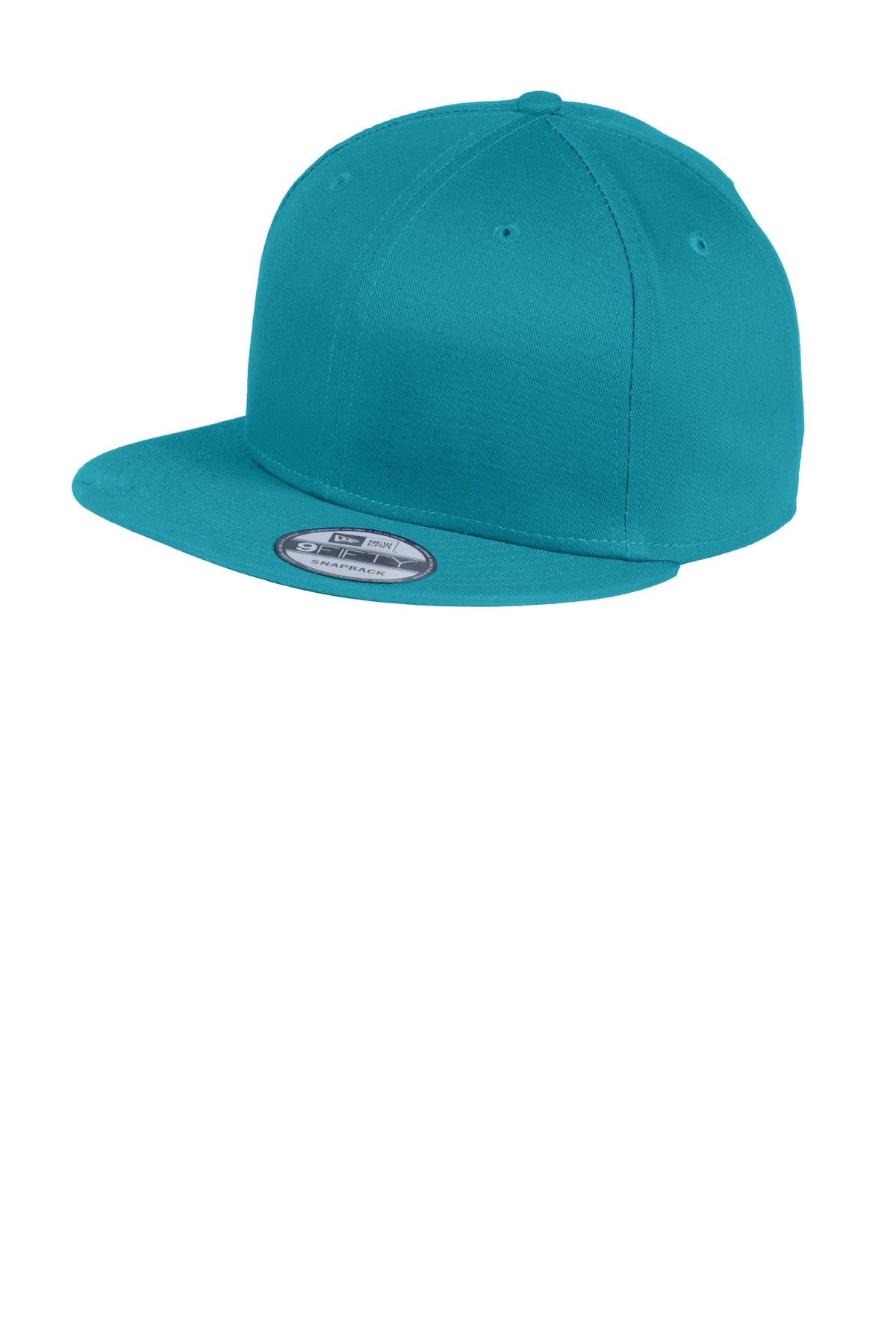New Era Flat Bill Snapback Cap - Shark Teal - front