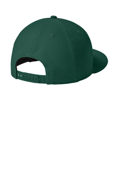 New Era Original Fit Diamond Era Flat Bill Snapback Cap - Flag Dark Green - flat back