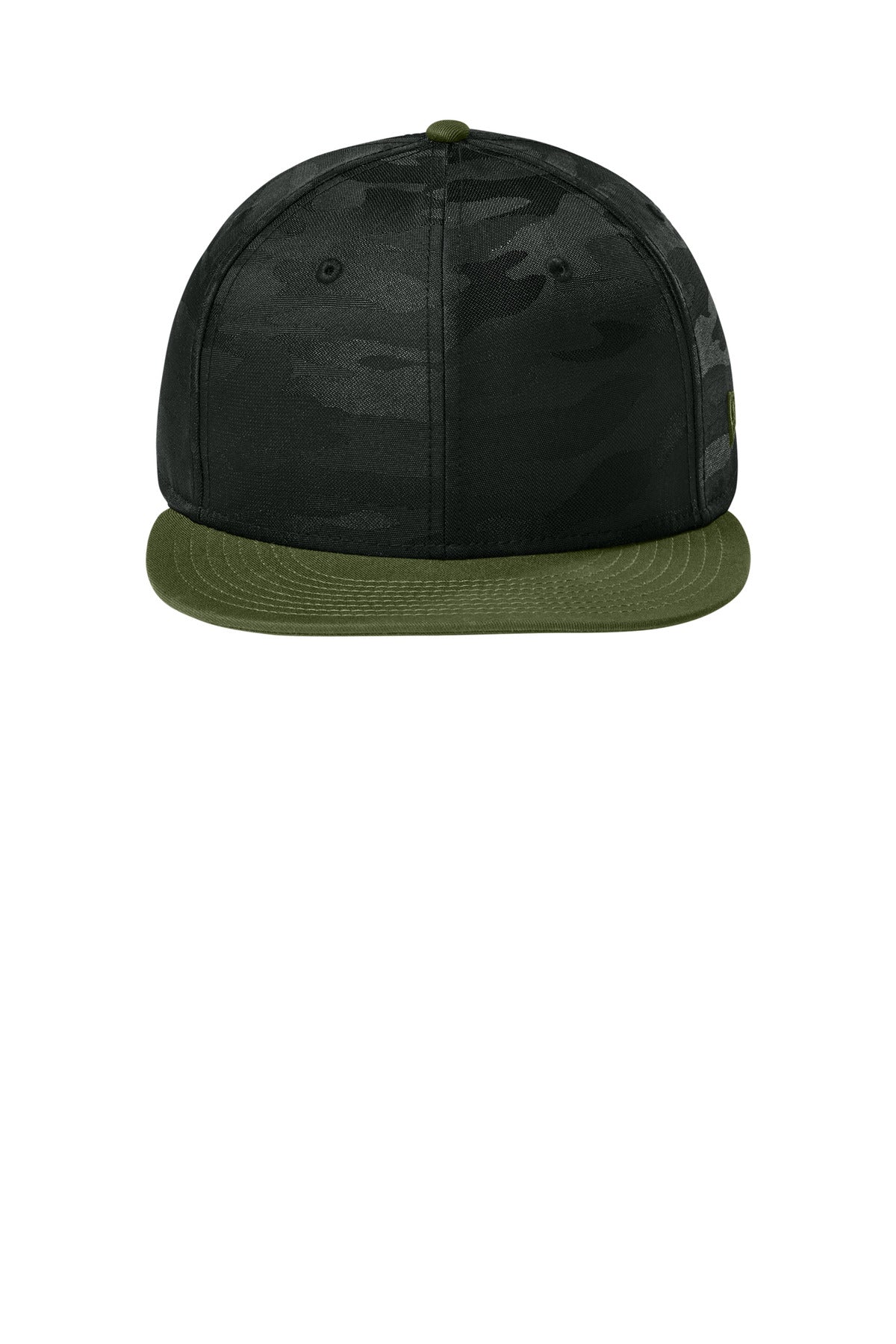 New Era Camo Flat Bill Snapback Cap - Flag Army/ Black Camo - flat front
