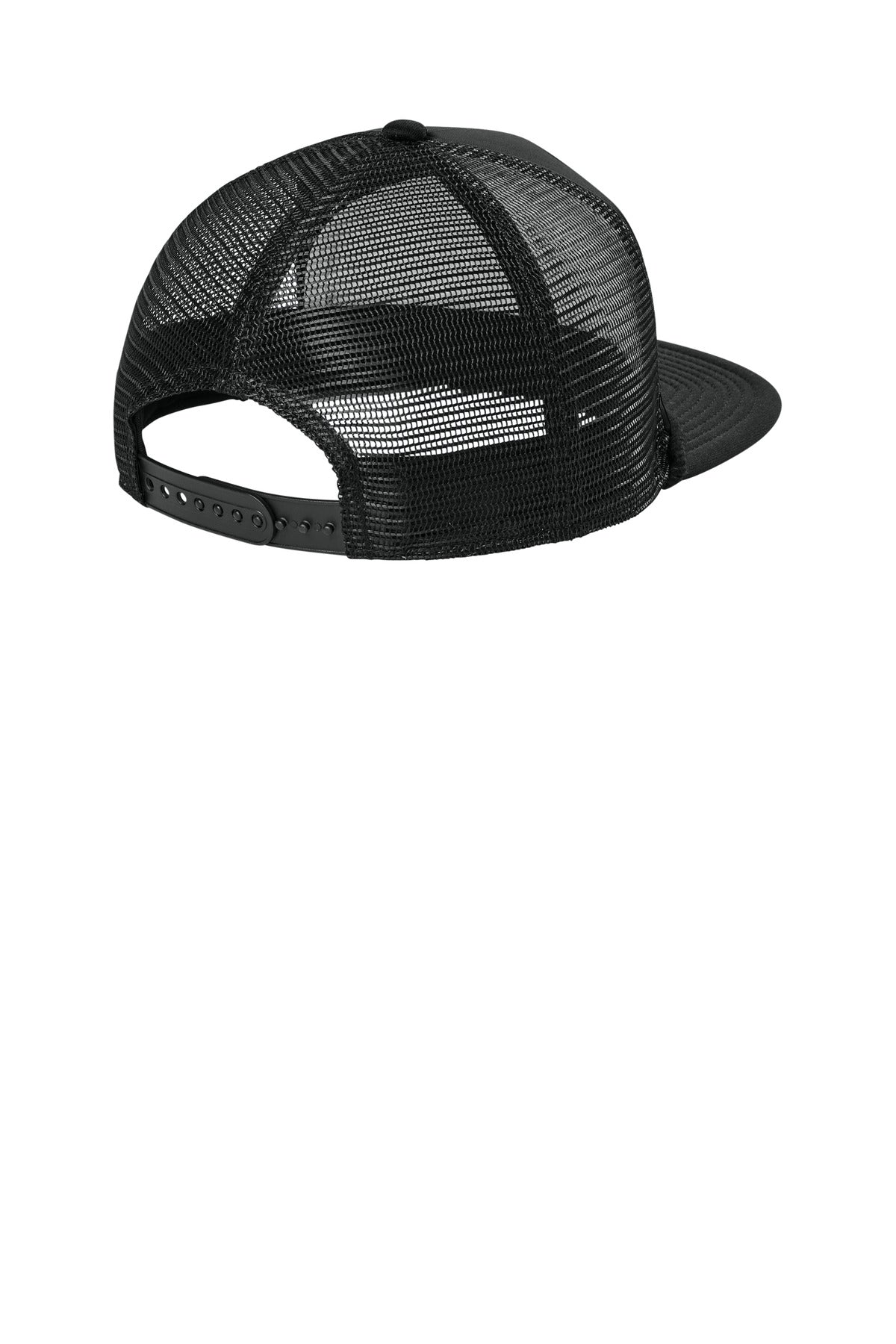 New Era Foam Rope Trucker Cap - Black - flat back