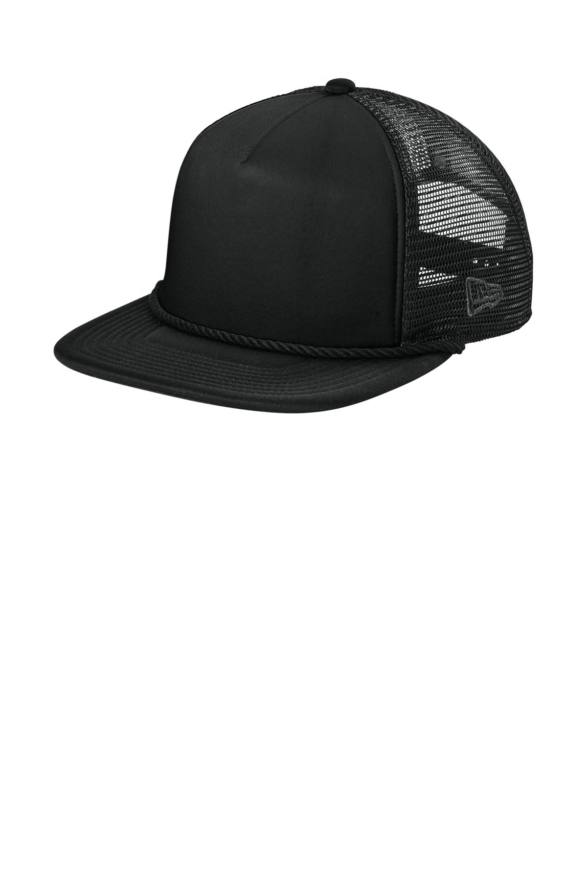 New Era Foam Rope Trucker Cap - Black - front