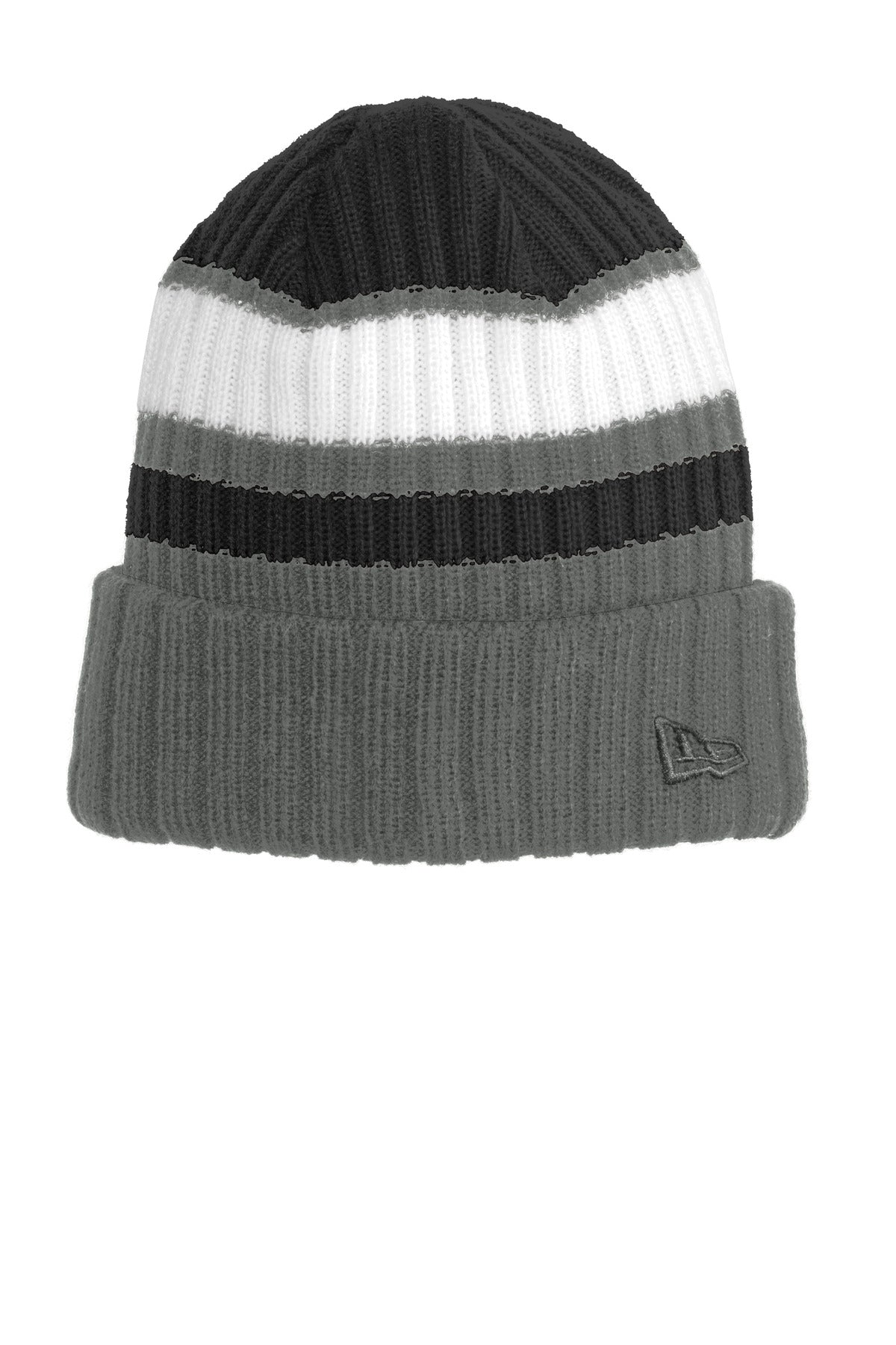New Era Ribbed Tailgate Beanie - Black/ Graphite - front
