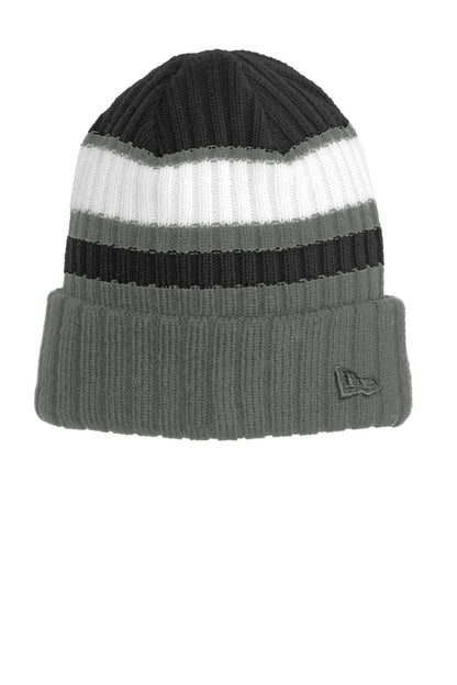 New Era Ribbed Tailgate Beanie - Black/ Graphite - front
