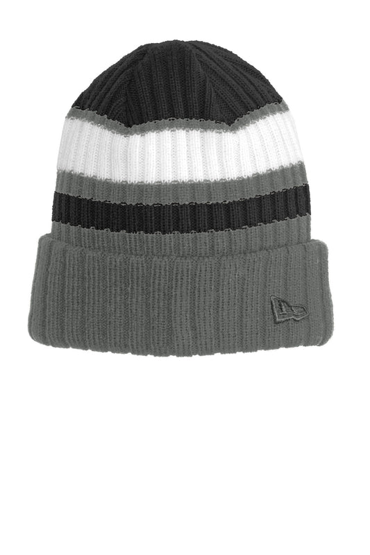 New Era Ribbed Tailgate Beanie - Black/ Graphite - front