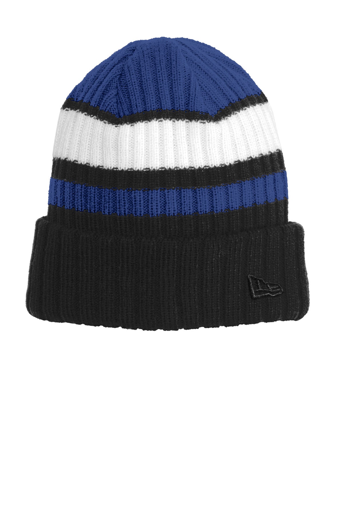 New Era Ribbed Tailgate Beanie - Royal/ Black - front