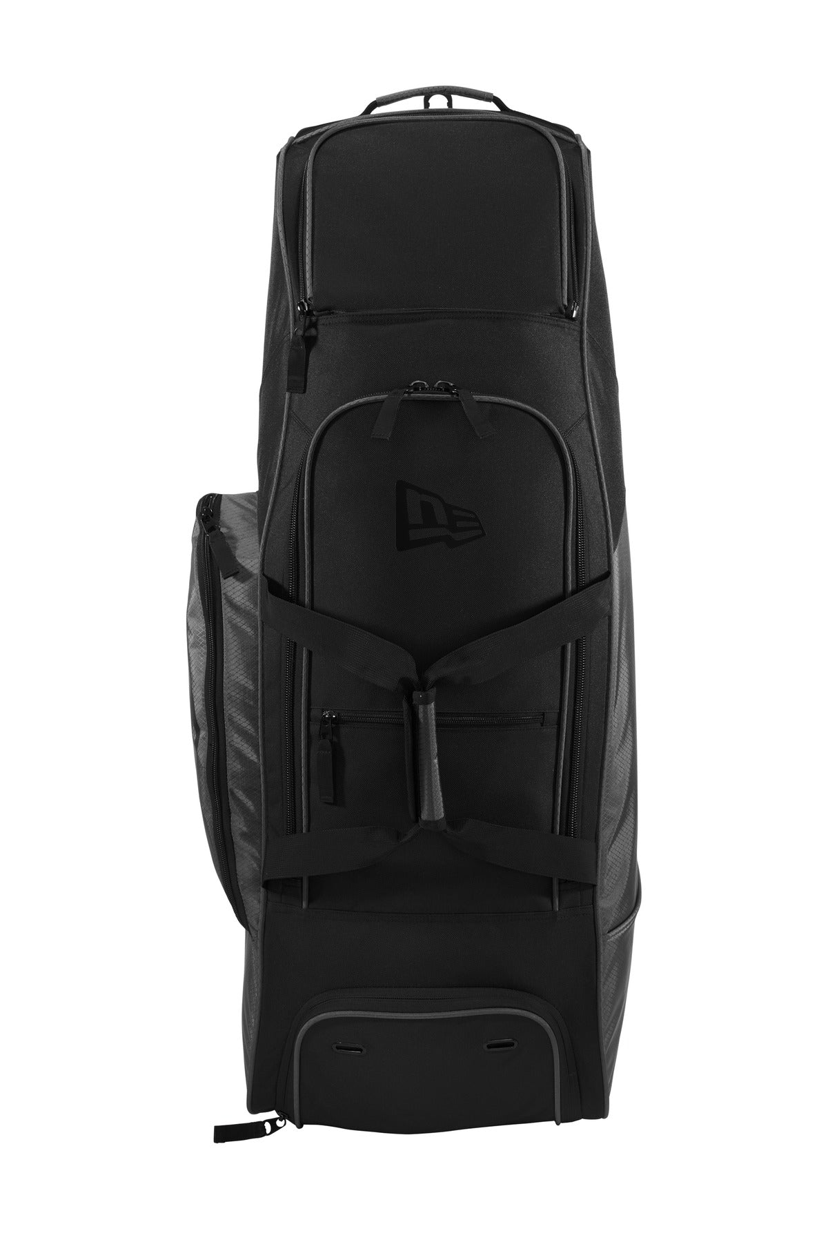 New Era Shutout Wheeled Bat Bag - Graphite/ Black - front