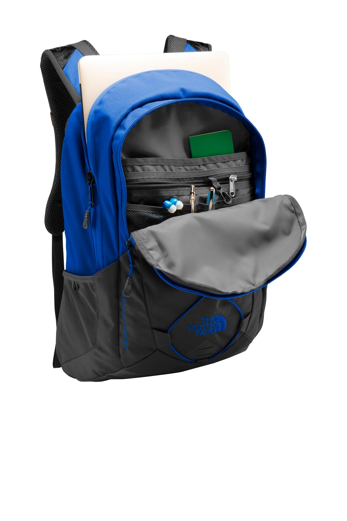 The North Face Groundwork Backpack - Monster Blue/ Asphalt Grey - flat front