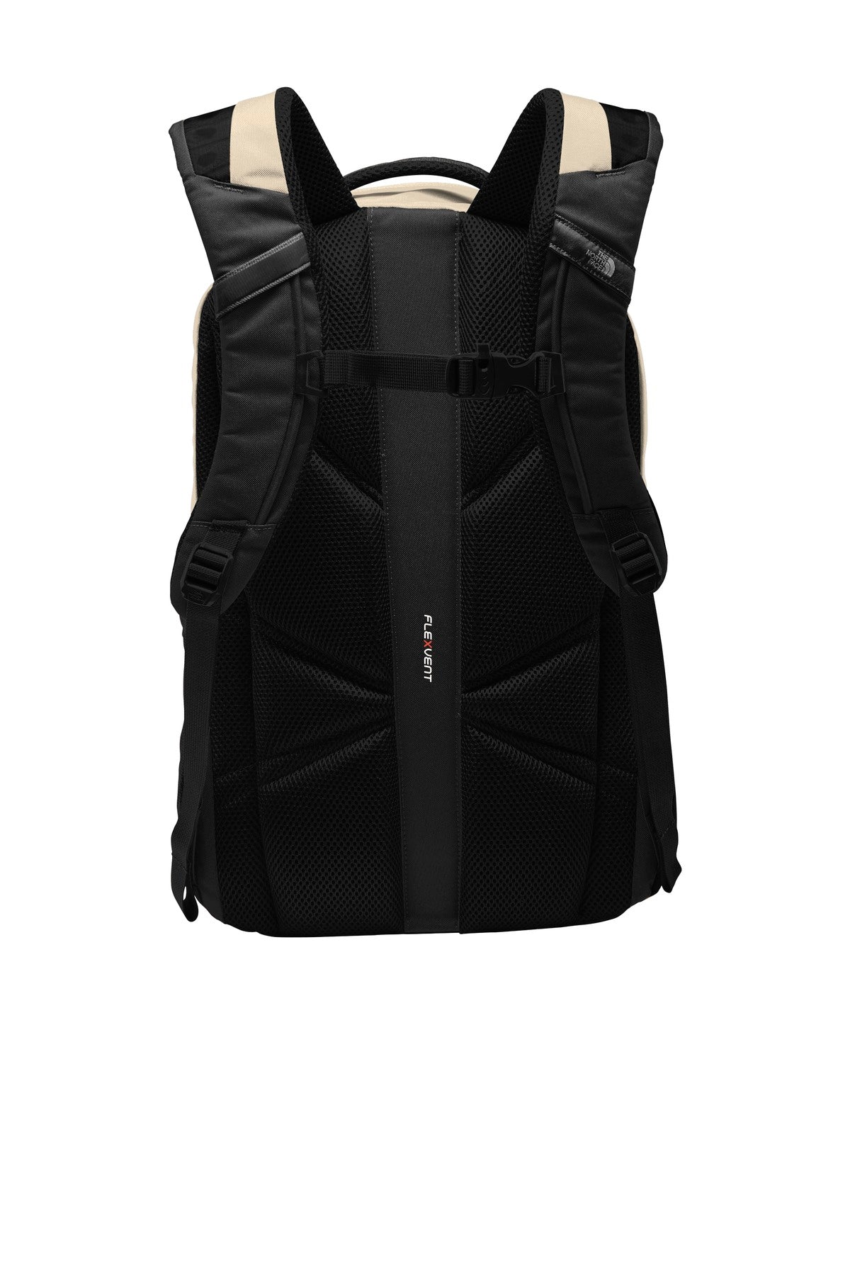 The North Face Groundwork Backpack - Rainyday Ivory Dark Heather/ TNF Black - flat back