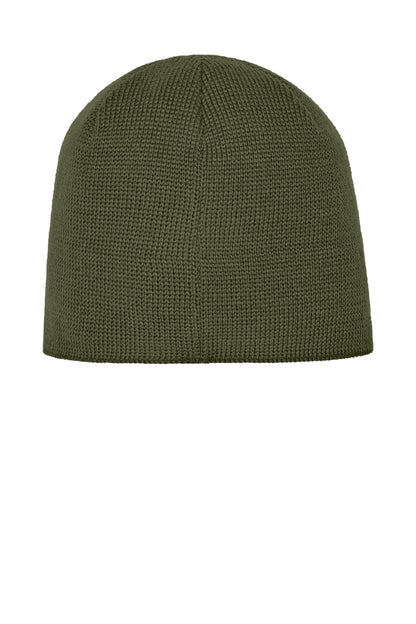 The North Face Mountain Beanie - Burnt Olive Green - flat back