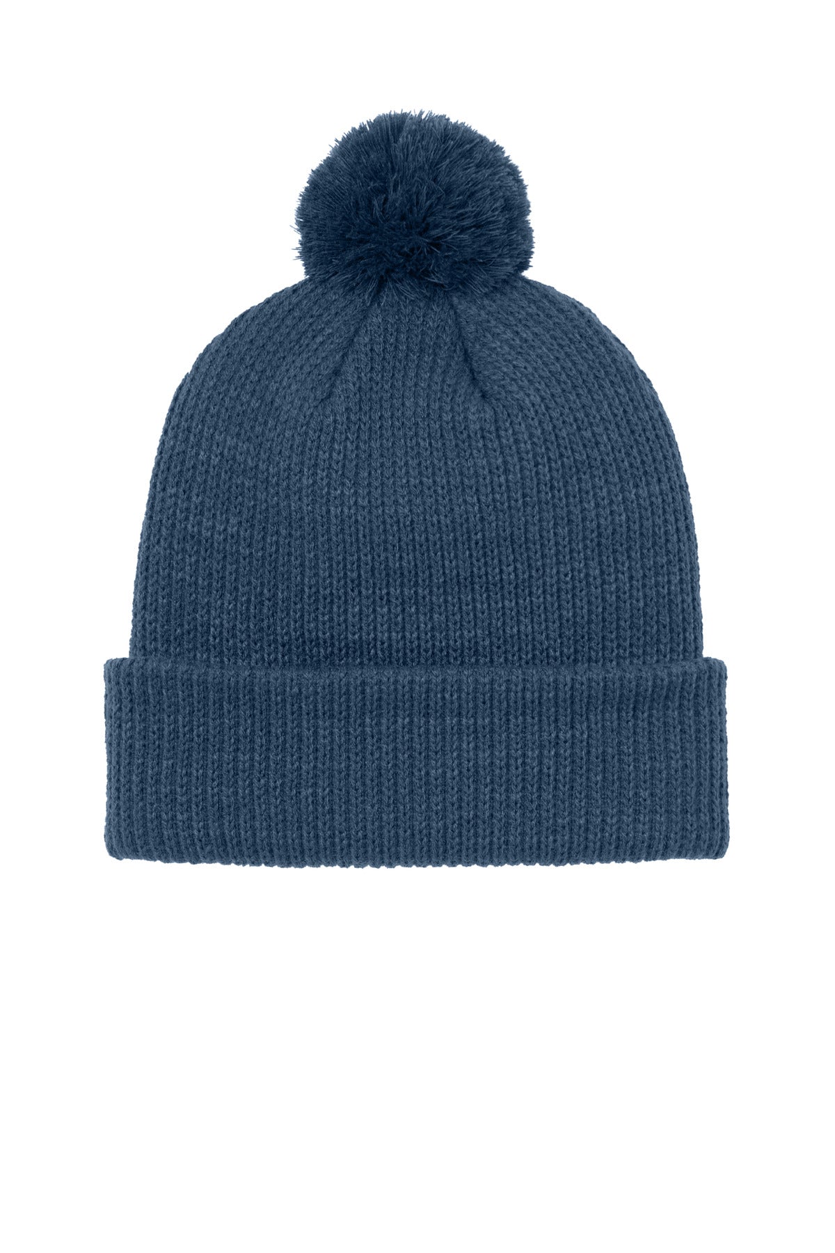 The North Face Pom Beanie - Shady Blue - flat back