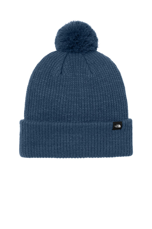 The North Face Pom Beanie - Shady Blue - front