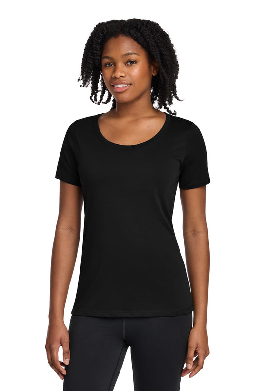 Nike Women's Dri-FIT Cotton/Poly Scoop Neck Tee - Black - front