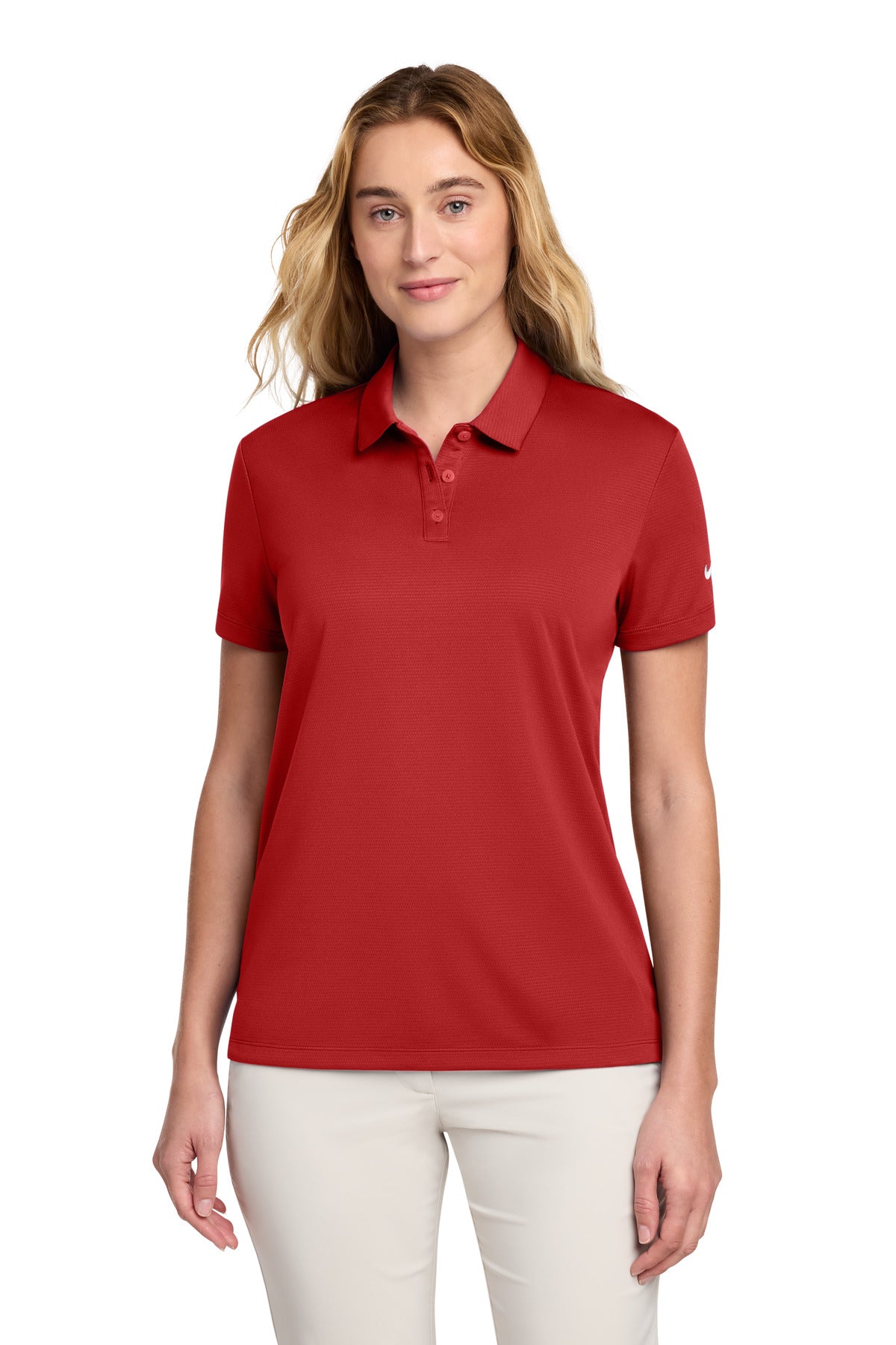 Nike Women's Dry Essential Solid Polo - University Red - front