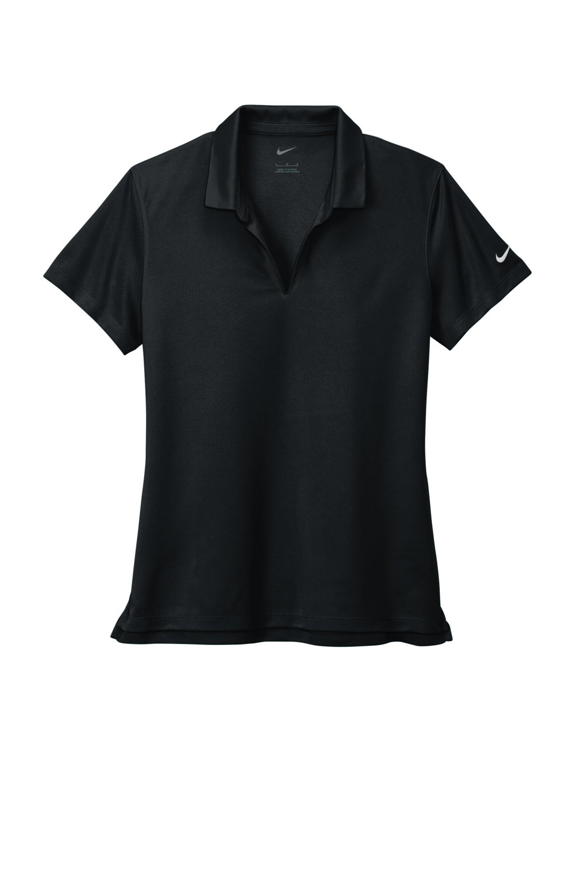 Nike Women's Dri-FIT Micro Pique 2.0 Polo - Black - flat front