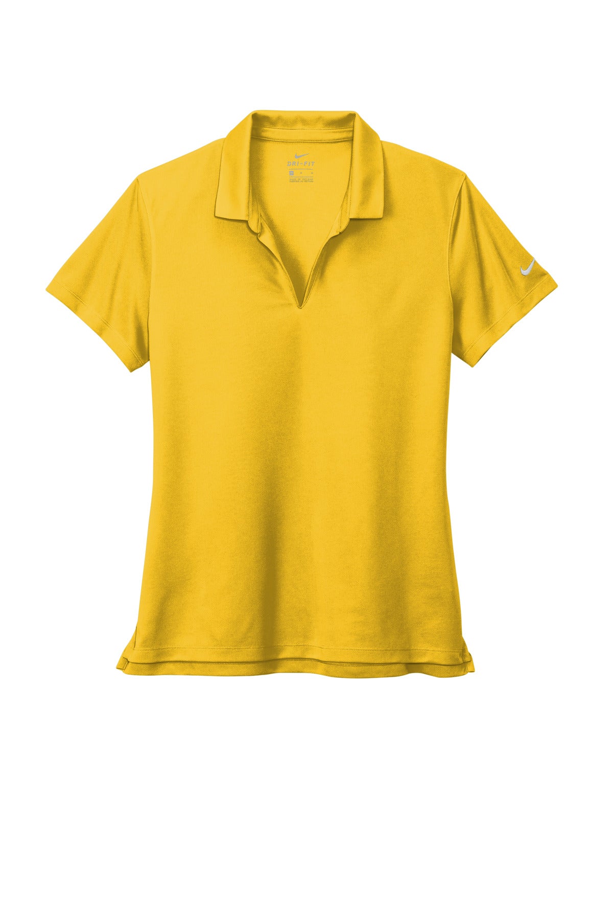 Nike Women's Dri-FIT Micro Pique 2.0 Polo - Varsity Maize - flat front