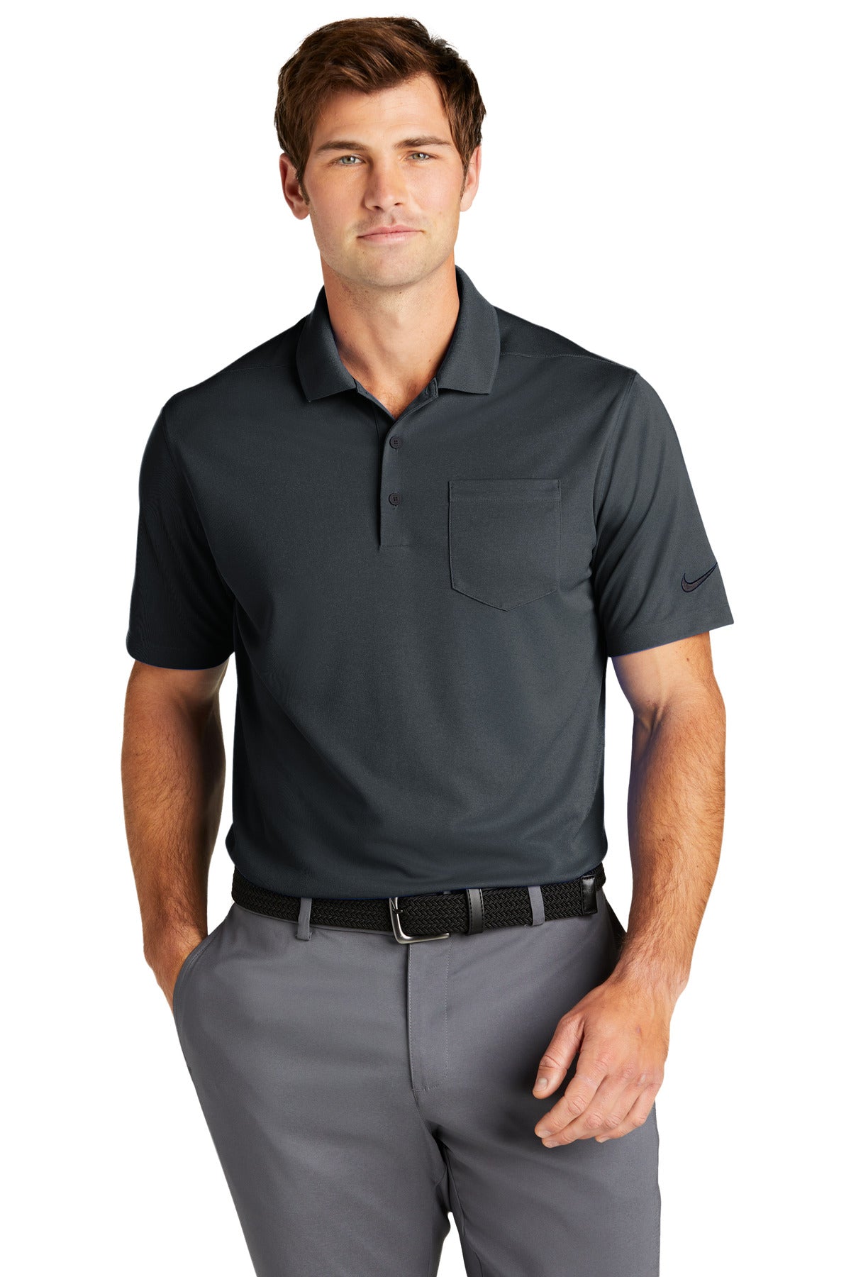 Nike Dri-FIT Micro Pique 2.0 Pocket Polo - Anthracite - front