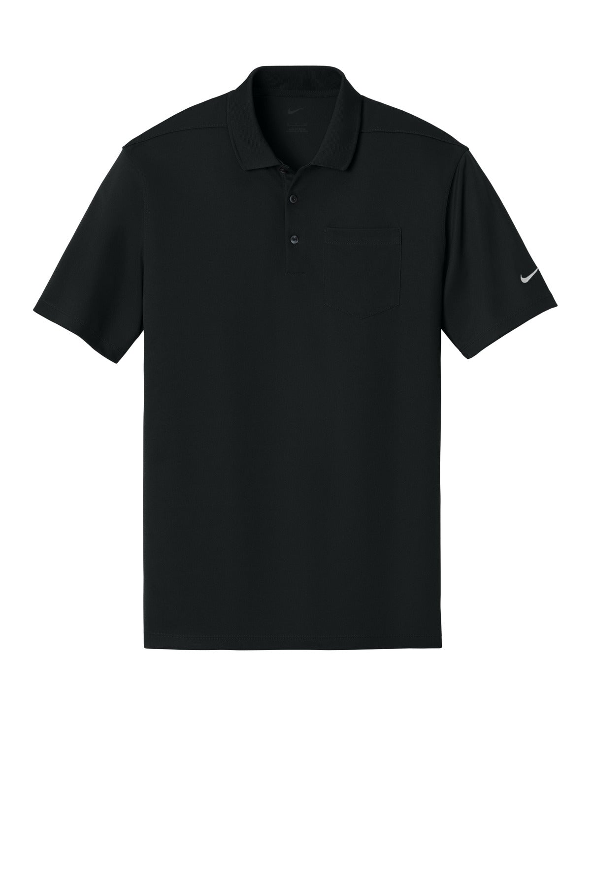 Nike Dri-FIT Micro Pique 2.0 Pocket Polo - Black - flat front