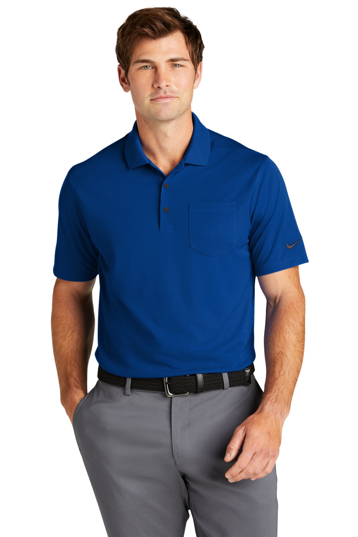 Nike Dri-FIT Micro Pique 2.0 Pocket Polo - Gym Blue - front