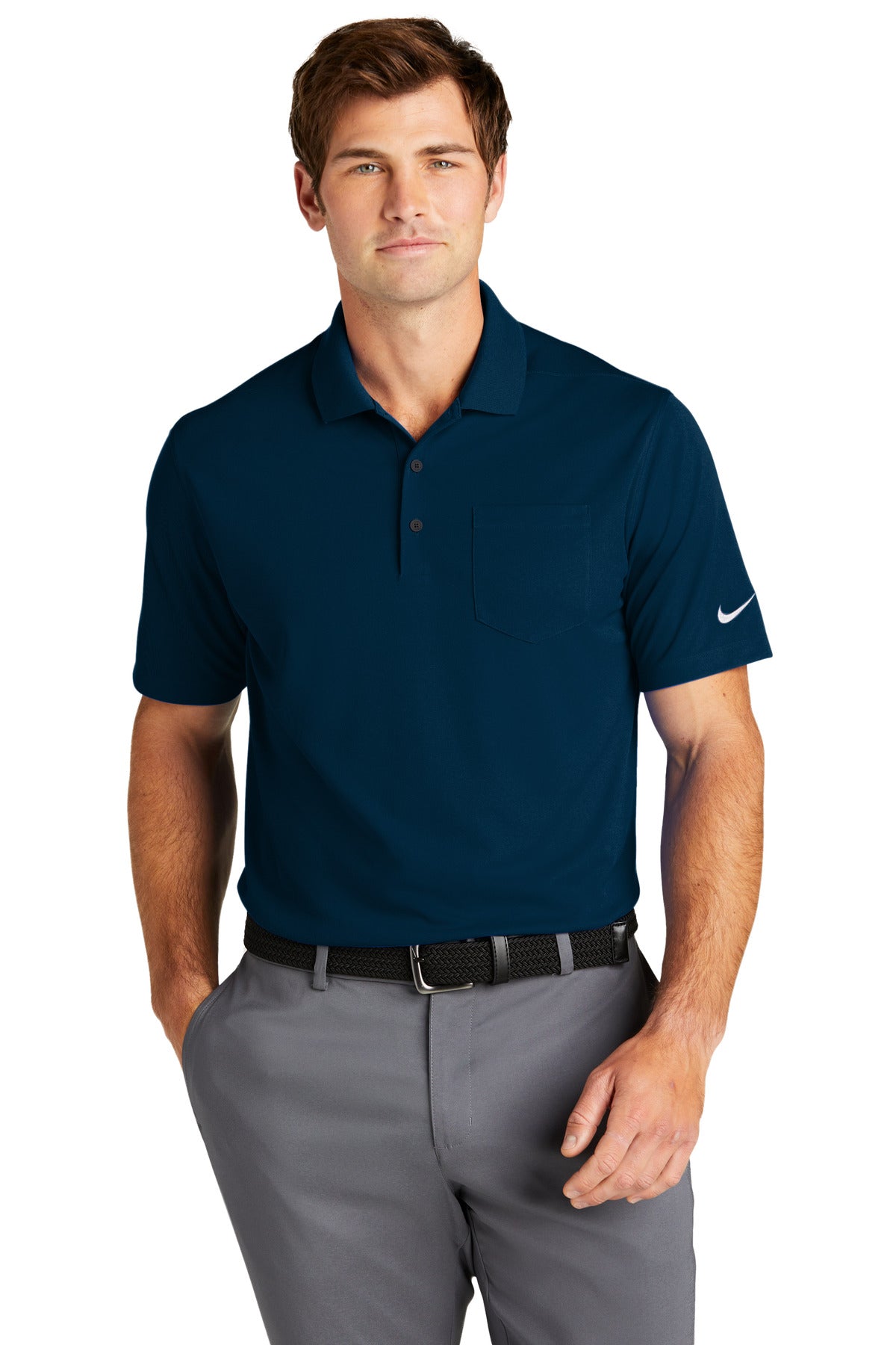 Nike Dri-FIT Micro Pique 2.0 Pocket Polo - Navy - front