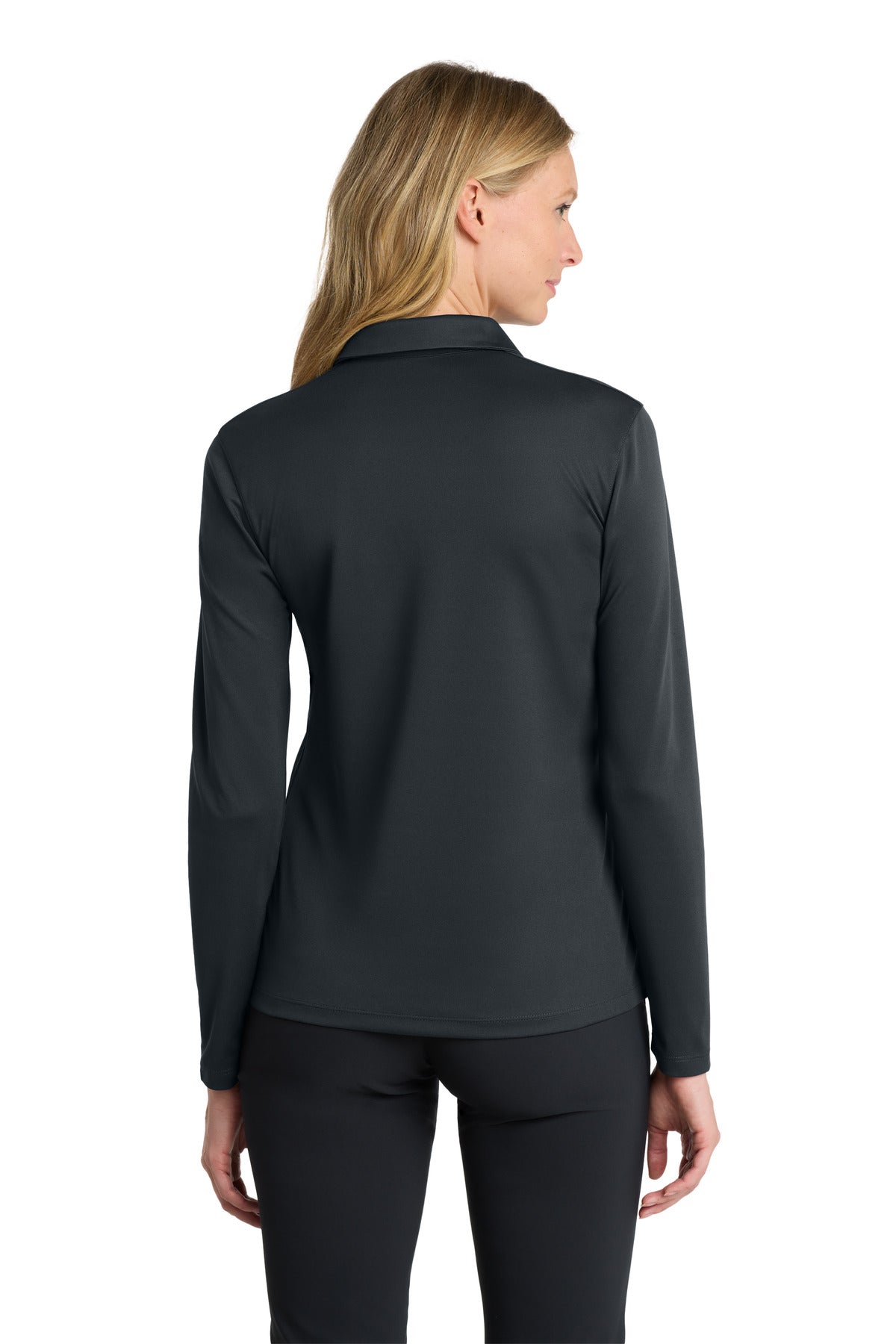 Nike Women's Dri-FIT Micro Pique 2.0 Long Sleeve Polo - Anthracite - back