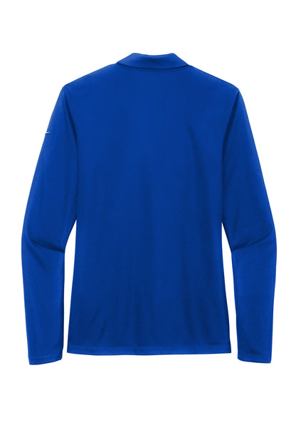 Nike Women's Dri-FIT Micro Pique 2.0 Long Sleeve Polo - Game Royal - flat back