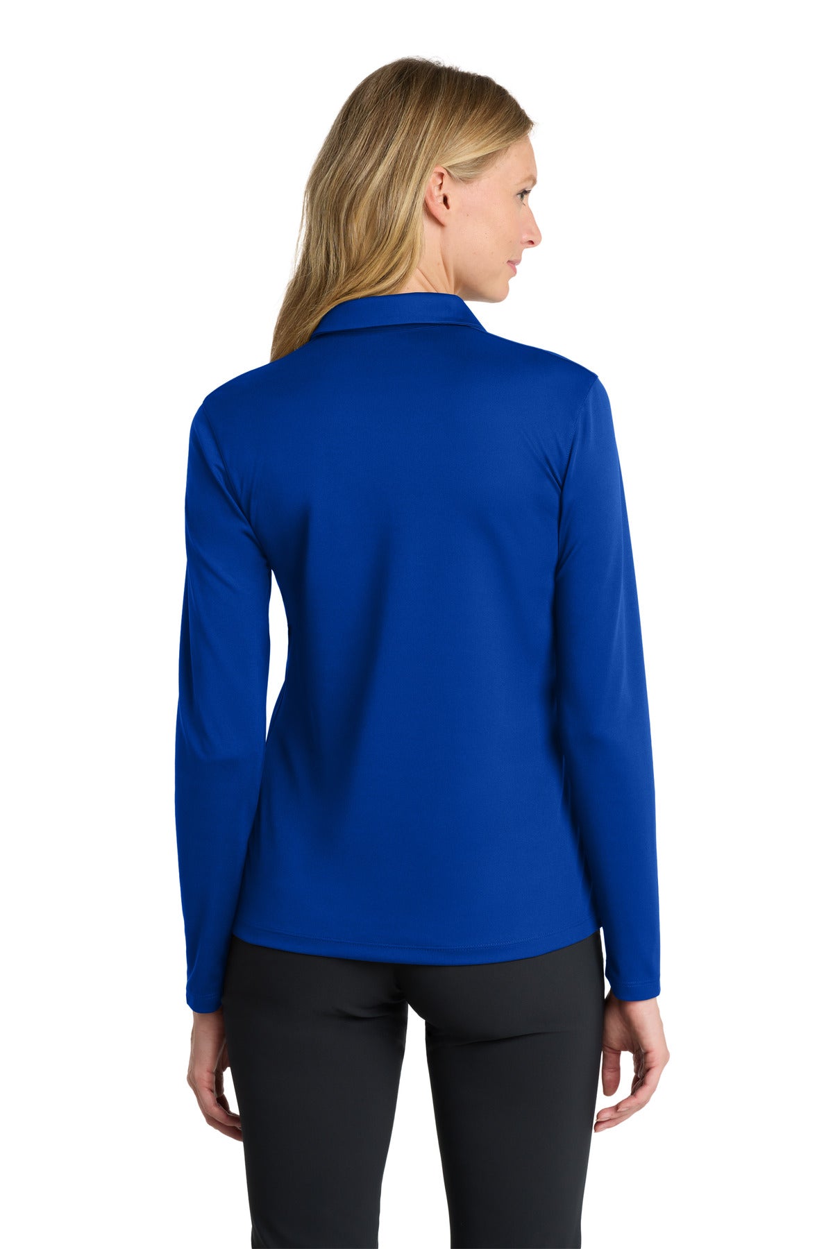 Nike Women's Dri-FIT Micro Pique 2.0 Long Sleeve Polo - Game Royal - back