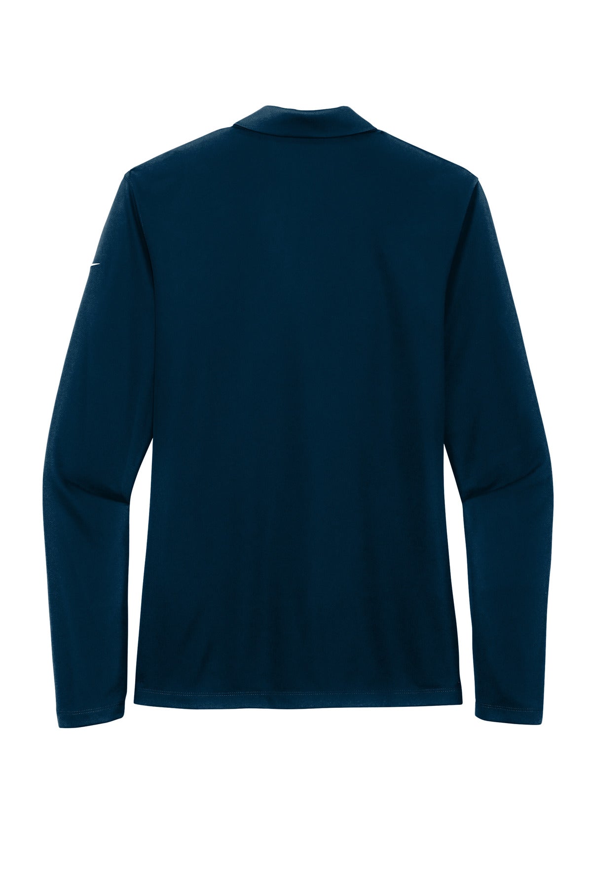 Nike Women's Dri-FIT Micro Pique 2.0 Long Sleeve Polo - Navy - flat back