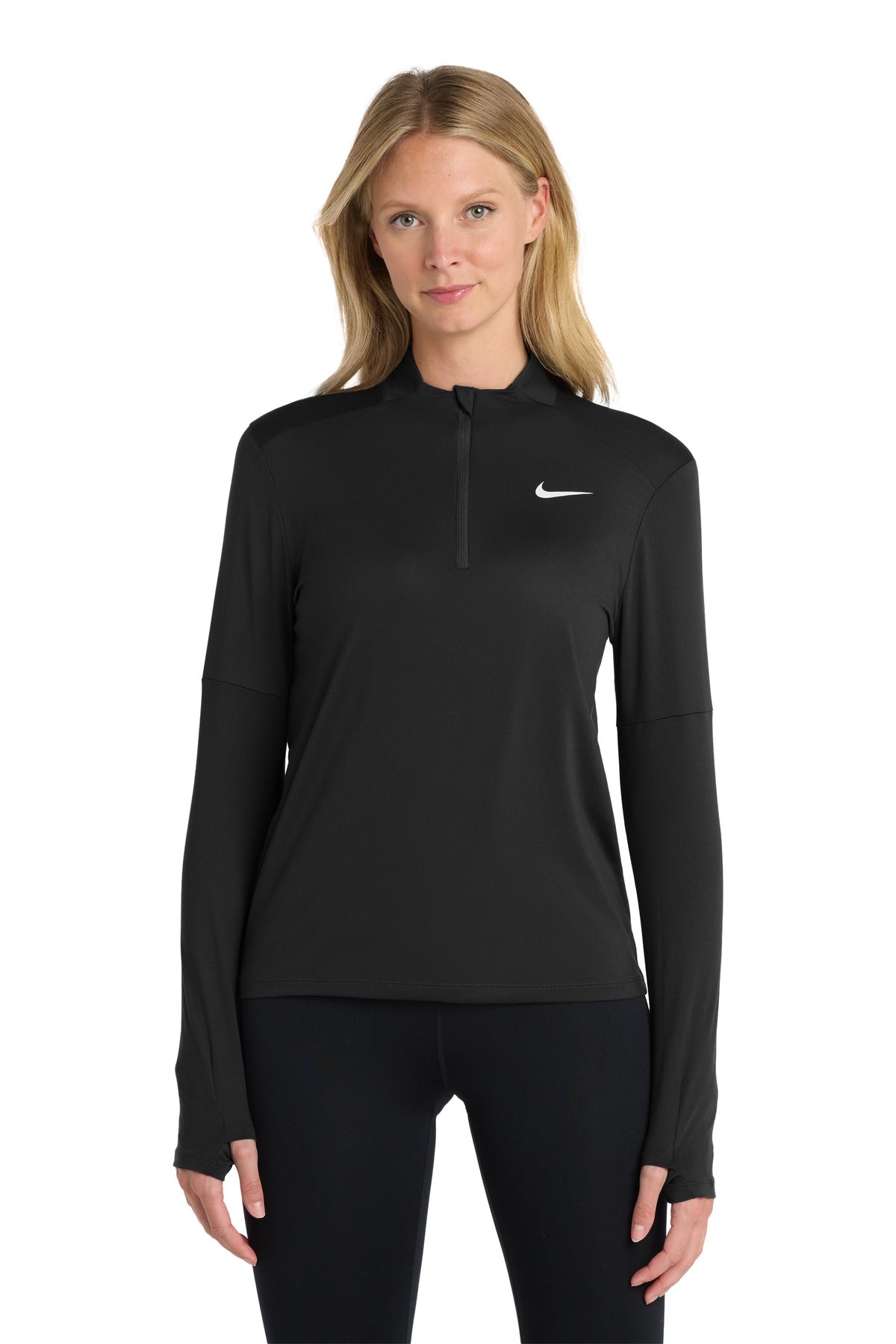 Nike Women's Dri-FIT Element 1/2-Zip Top - Black - front