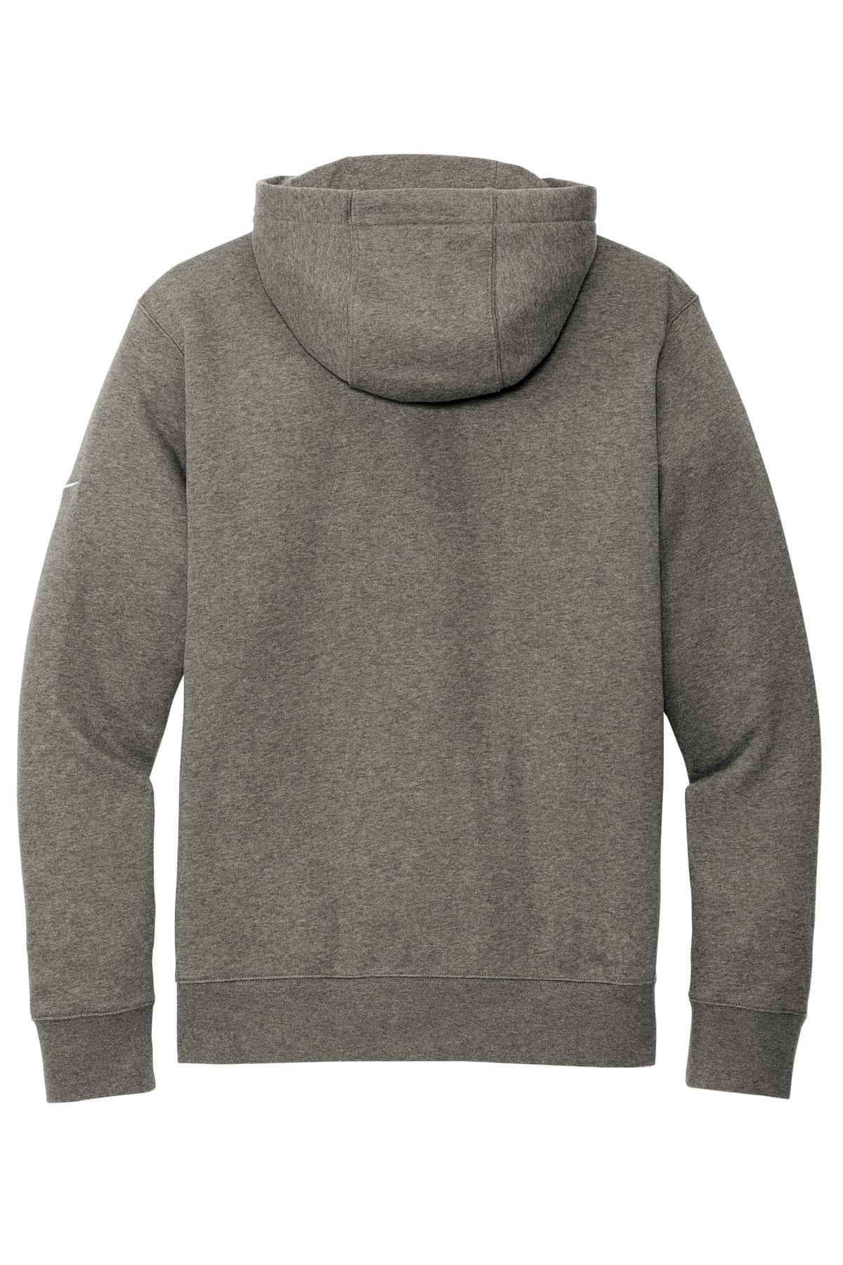 Nike Club Fleece Sleeve Swoosh Full-Zip Hoodie - Charcoal Heather - flat back
