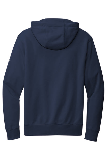 Nike Club Fleece Sleeve Swoosh Full-Zip Hoodie - Midnight Navy - flat back