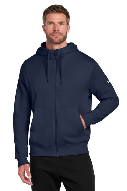 Nike Club Fleece Sleeve Swoosh Full-Zip Hoodie - Midnight Navy - front