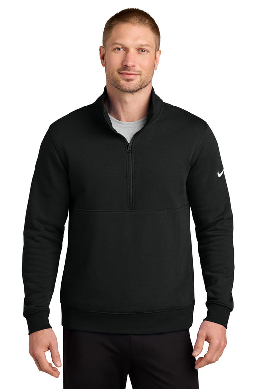 Nike Club Fleece Sleeve Swoosh 1/2-Zip - Black - front