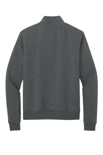 Nike Women's Club Fleece Sleeve Swoosh 1/2-Zip - Charcoal Heather - flat back