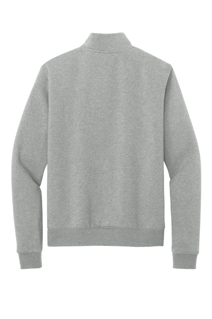 Nike Women's Club Fleece Sleeve Swoosh 1/2-Zip - Dark Grey Heather - flat back