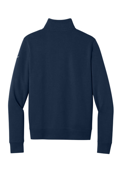 Nike Women's Club Fleece Sleeve Swoosh 1/2-Zip - Midnight Navy - flat back
