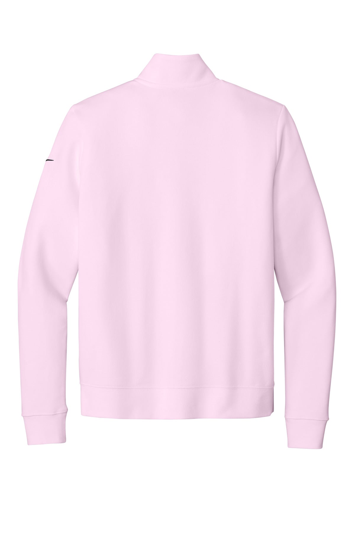 Nike Women's Club Fleece Sleeve Swoosh 1/2-Zip - Pink Foam - flat back