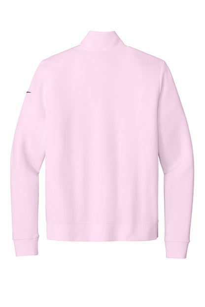 Nike Women's Club Fleece Sleeve Swoosh 1/2-Zip - Pink Foam - flat back