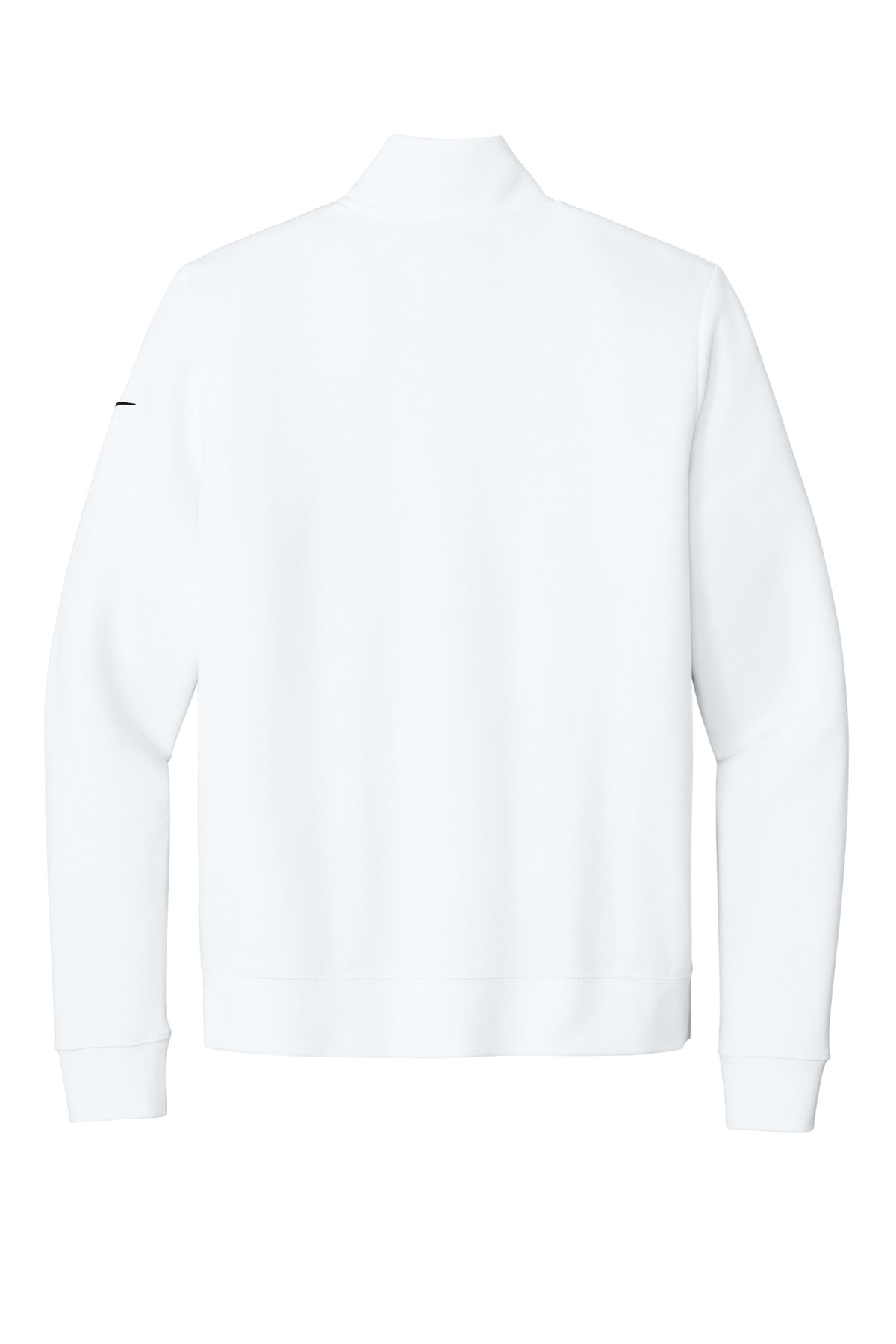 Nike Women's Club Fleece Sleeve Swoosh 1/2-Zip - White - flat back