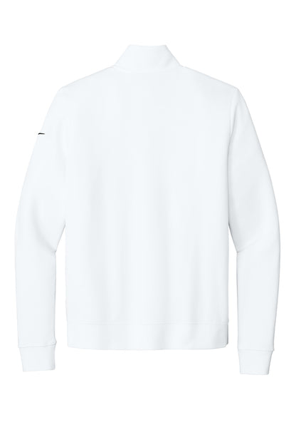 Nike Women's Club Fleece Sleeve Swoosh 1/2-Zip - White - flat back