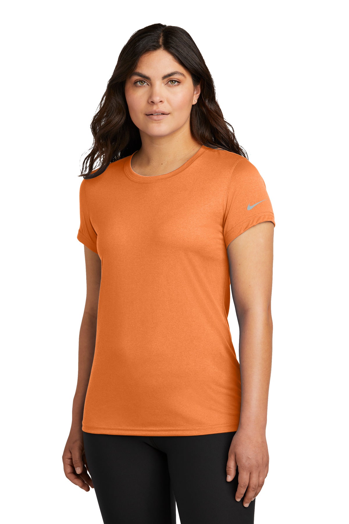 Nike Women's Swoosh Sleeve rLegend Tee - Desert Orange - front