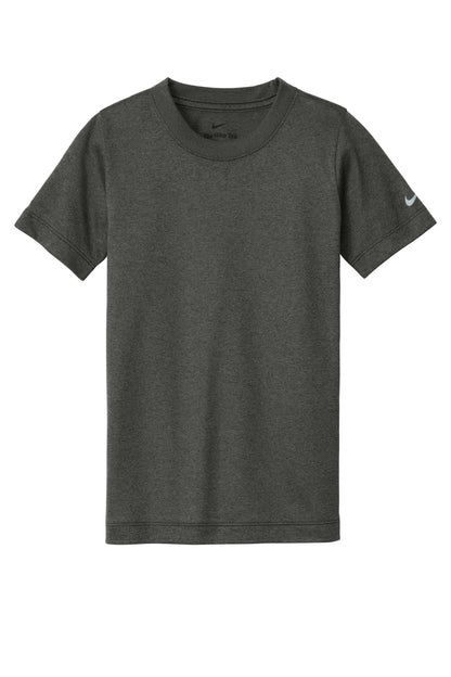 Nike Youth Swoosh Sleeve rLegend Tee - Dark Smoke Heather - flat front