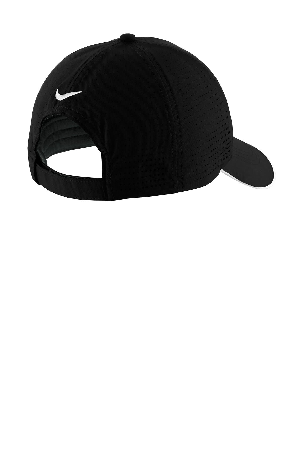 Nike Dri-FIT Perforated Performance Cap - Black/ White - flat back