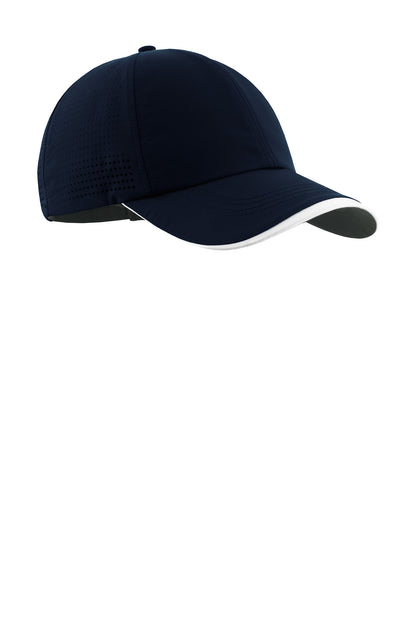 Nike Dri-FIT Perforated Performance Cap - Navy/ White - flat front