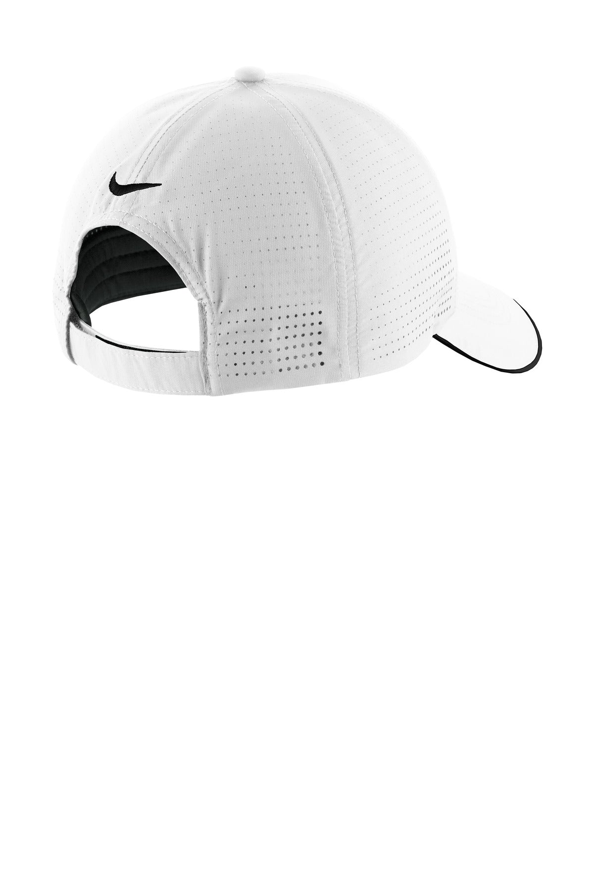 Nike Dri-FIT Perforated Performance Cap - White/ Black - flat back