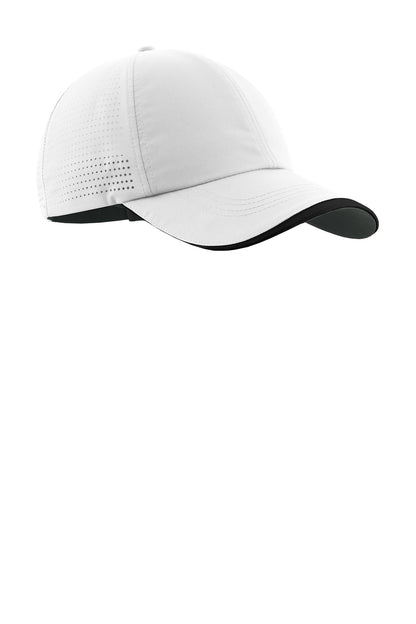 Nike Dri-FIT Perforated Performance Cap - White/ Black - flat front
