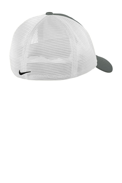Nike Stretch-to-Fit Mesh Back Cap - Anthracite/ White - flat back